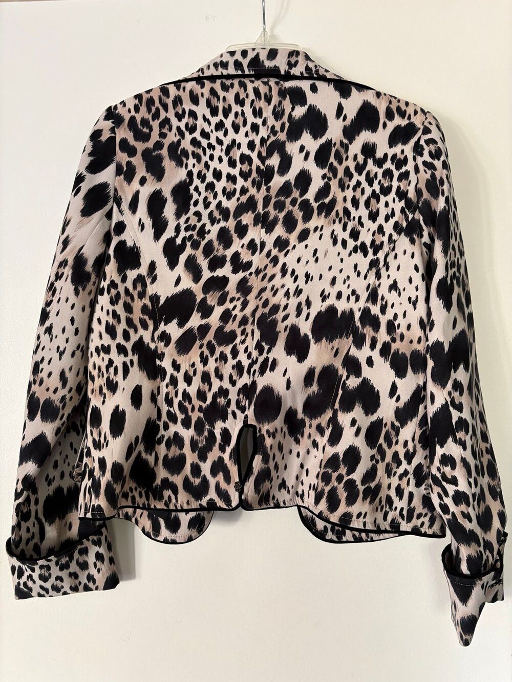 Alberto Makali Leopard Cheetah Blazer Jacket 10 M Animal Faux Fur Vintage 90s - Picture 8 of 9